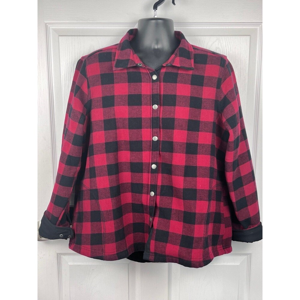 Women’s Orvis Plaid Shacket Jacket Buffalo Plaid Fleece